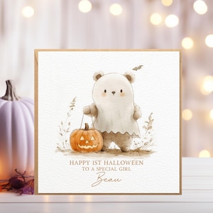 Baby's 1st Halloween - Personalised Halloween card for Grandson or Granddaughter
