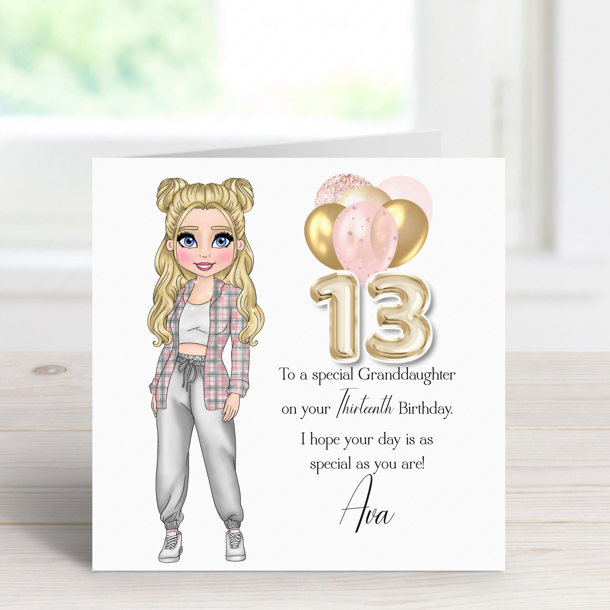 Cartes D'anniversaire 33 Ans Pour Femme - Gâteau Fille Ballons - Carte