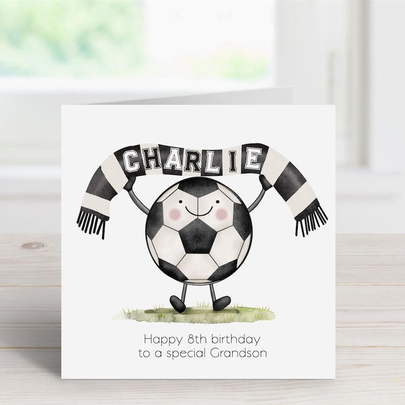 Boys football birthday card - Personalised greeting card for Son, Grandson, Nephew or Friend