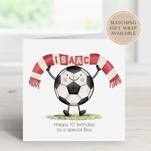 Boys football birthday card - Personalised greeting card for Son, Grandson, Nephew or Friend