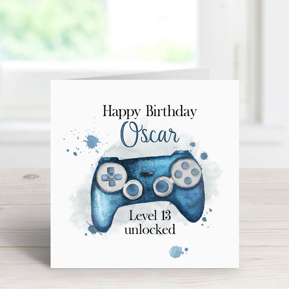 Gamer Birthday Card, Personalised Gaming Birthday Card, 12th