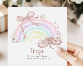Tarjeta de ballet personalizada de buena suerte: tarjeta de baile para hija, nieta o sobrina