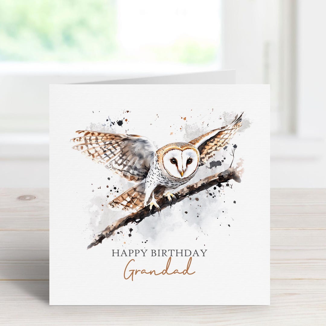 Owl Birthday Card - Personalised Owl Card for Him - Etsy UK