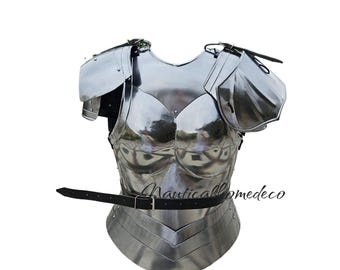 Medieval Knight Female Fantasy ChestPlate Roman Cuirass Breastplate Armor Gothic Bustier Reenactment SCA LARP Halloween costume Gift for Her