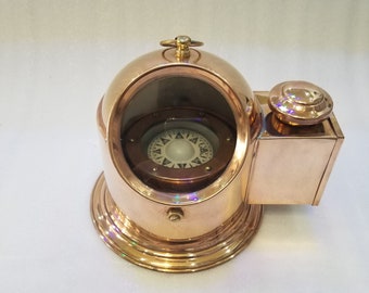 Custom Engraved Binnacle Gimbal Compass & Oil Lantern Personalized  Gift Marine Nautical Brass Compass Decor Maritime Collectible Gift