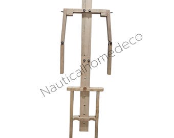 Full Suit of Armor Display Stand Sturdy Handmade Adjustable Wooden Stand for Medieval Costume Stand for Home Decor & Museum Display Gift
