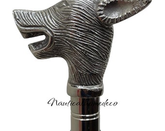 Walking Cane Wooden Walking Stick - Wood Carved Walking Cane With Brass Handle Stick, Gift For Dad - Adult Unisex Cane - Gift