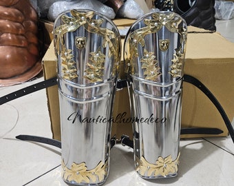 Medieval Roman Officer Armor Leg Guard Greaves Greek Centurion Cuirass Armor Handmade Halloween Costume Reenactment Fantasy Cosplay SCA LARP
