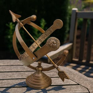 Escultura de reloj de sol de jardín vintage, armilar, decoración única para jardín, reloj de sol de patio, adorno antiguo para jardín, reloj de sol decorativo para jardín, regalo