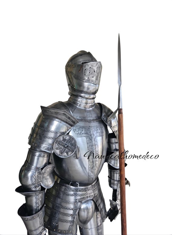 Medieval Knight European Style Armor Full Suit Body Armor Functional Wearable for Cosplays SCA LARP Halloween Costume Diplay Decor & Gift
