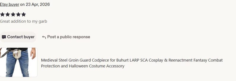 May include: A medieval steel groin guard codpiece, designed for Buhurt LARP, SCA cosplay, and reenactment. This accessory offers protection and is suitable for fantasy combat and Halloween costumes. The image shows the product with the text "Medieval Steel Groin Guard Codpiece for Buhurt LARP SCA Cosplay & Reenactment Fantasy Combat Protection and Halloween Costume Accessory."