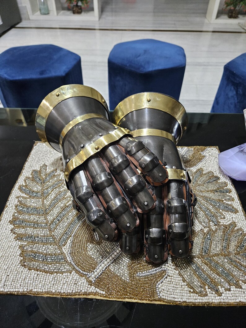 Medieval Steel Black Gauntlets Handcrafted Functional Armor Gloves ...