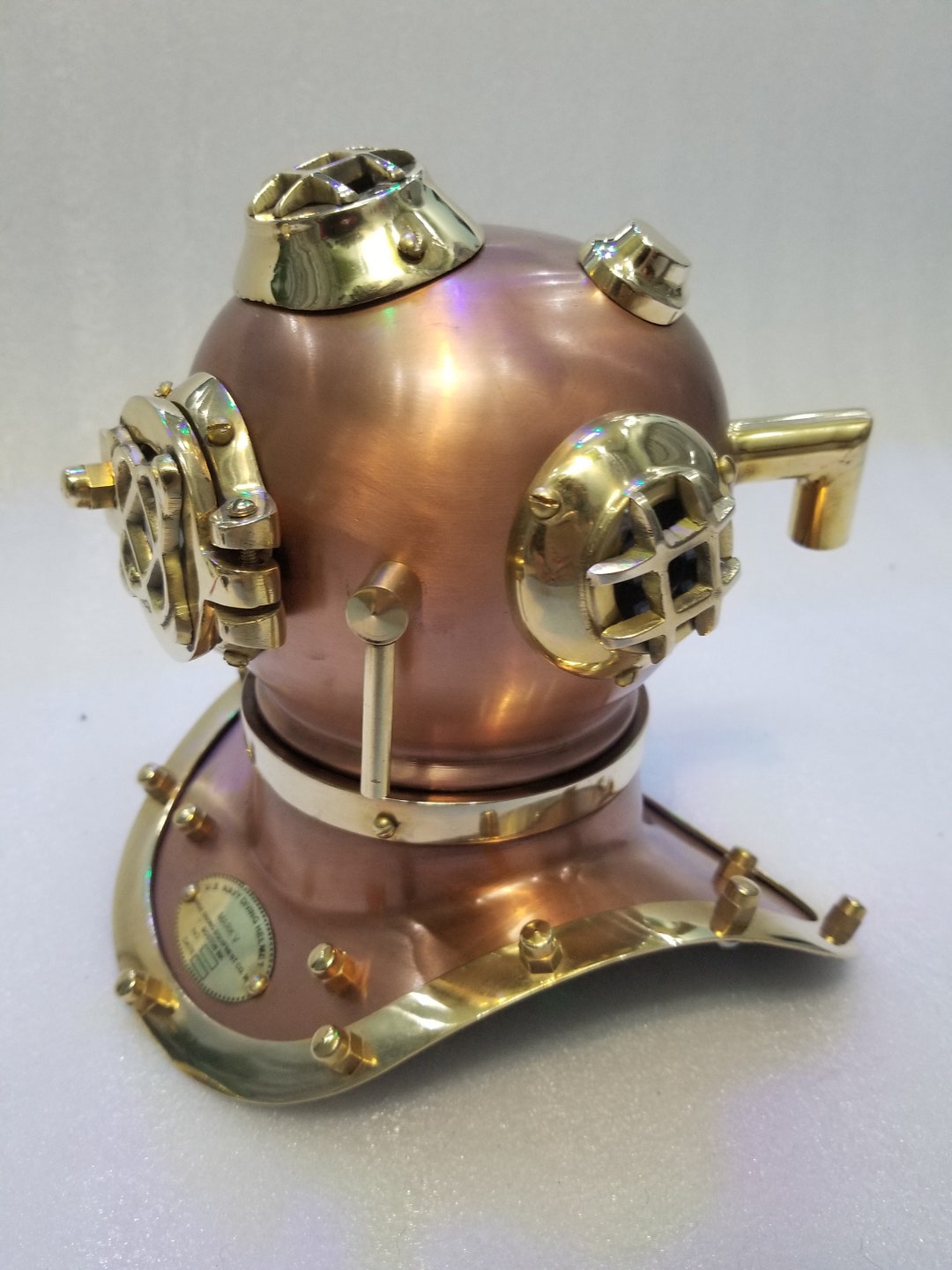 Mark V US Navy Deep Diving Helmet Copper & Brass Nautical Decor Heavy ...