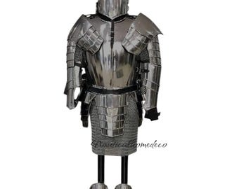 Medeltida riddare rustning helkroppsstål cosplay rustning lajv SCA fantasy halloween kostym kraft stål rustningsset samlarobjekt