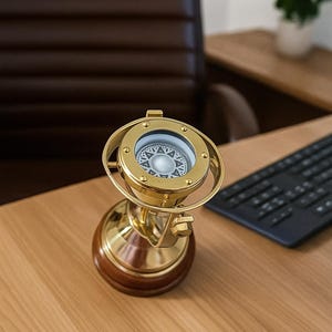 カスタム彫刻ジンバル船バイナクルコンパス航海装飾海事コレクター誕生日記念日クリスマス＆新年バレンタインギフト
