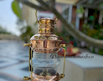 Antique Brass Anchor Oil Lamp, Vintage Marine Lantern, Nautical Ship Oil Lamp Boat Lantern Ship Oil Lantern Hanging Lamp Home Décor Gift