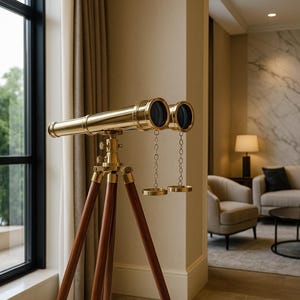 Personlig mässingskikare på justerbart stativ Nautisk marin kikare Hem- och kontorsinredning Anpassad graverad present till honom