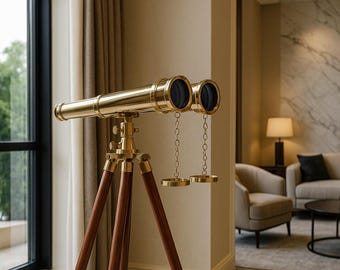 Gepersonaliseerde messing verrekijker op verstelbaar statief Nautische zeeverrekijker Home & Office Decor Custom gegraveerd cadeau voor hem