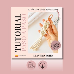 Tutorial PDF Llavero Boho de Macramé en ESPAÑOL. Patrón digital paso a paso - DIY decoración boho.