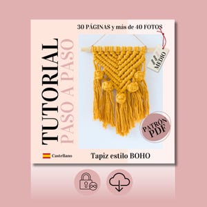 Tutorial PDF Tapiz Boho Macramé en ESPAÑOL. Patrón digital paso a paso - DIY decoración boho