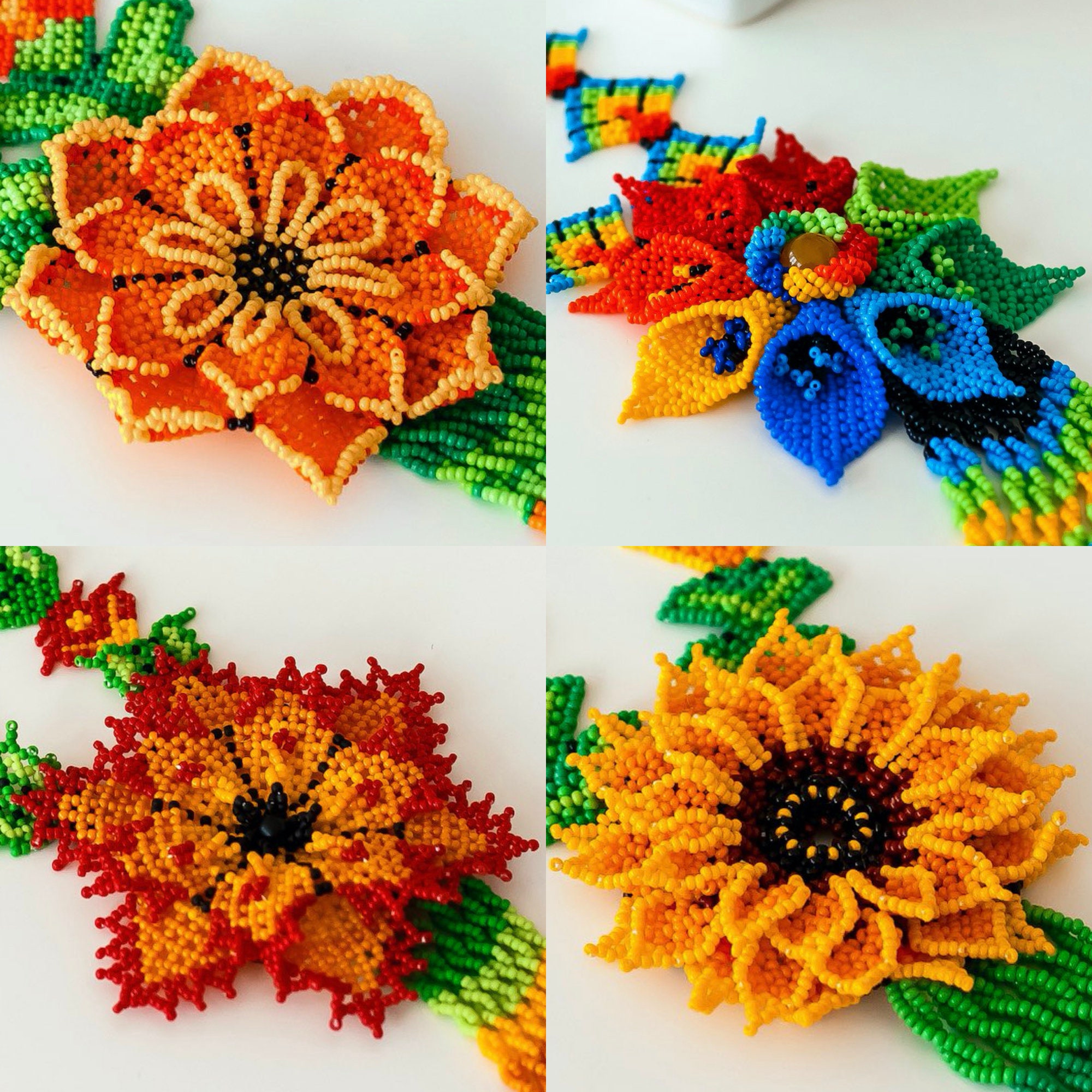 2 Books HUICHOL FLOWERS 1010 Master classes on beading Etsy