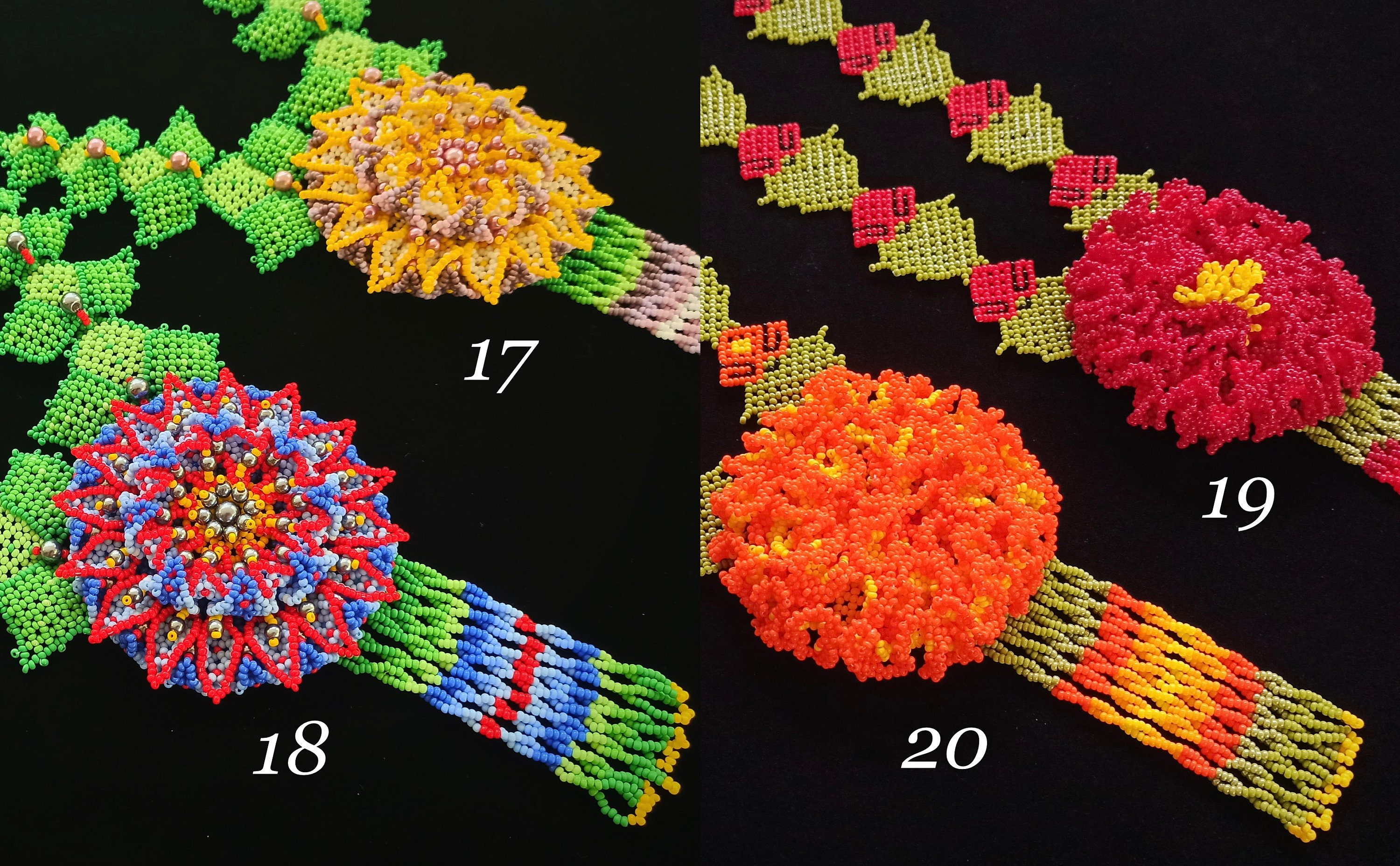 The book HUICHOL FLOWERS 2 10 beading kits on Etsy