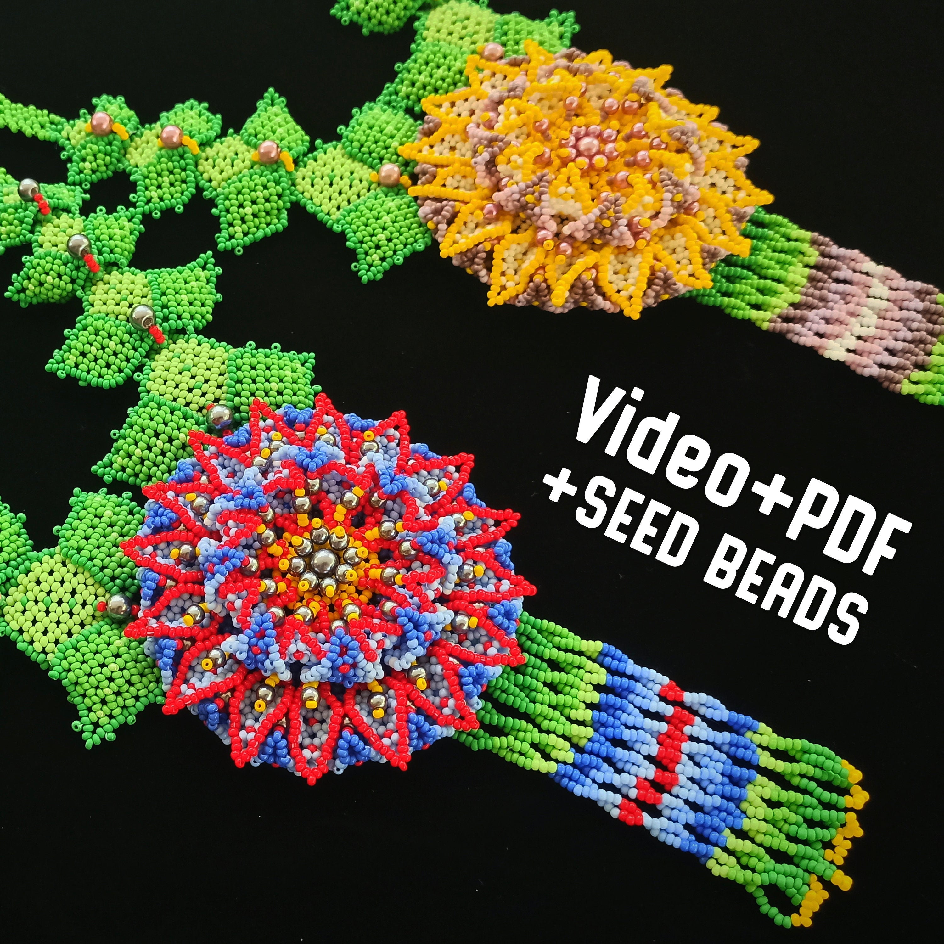 BEADING KIT Video PDF Tutorial Seed beads Master class Etsy