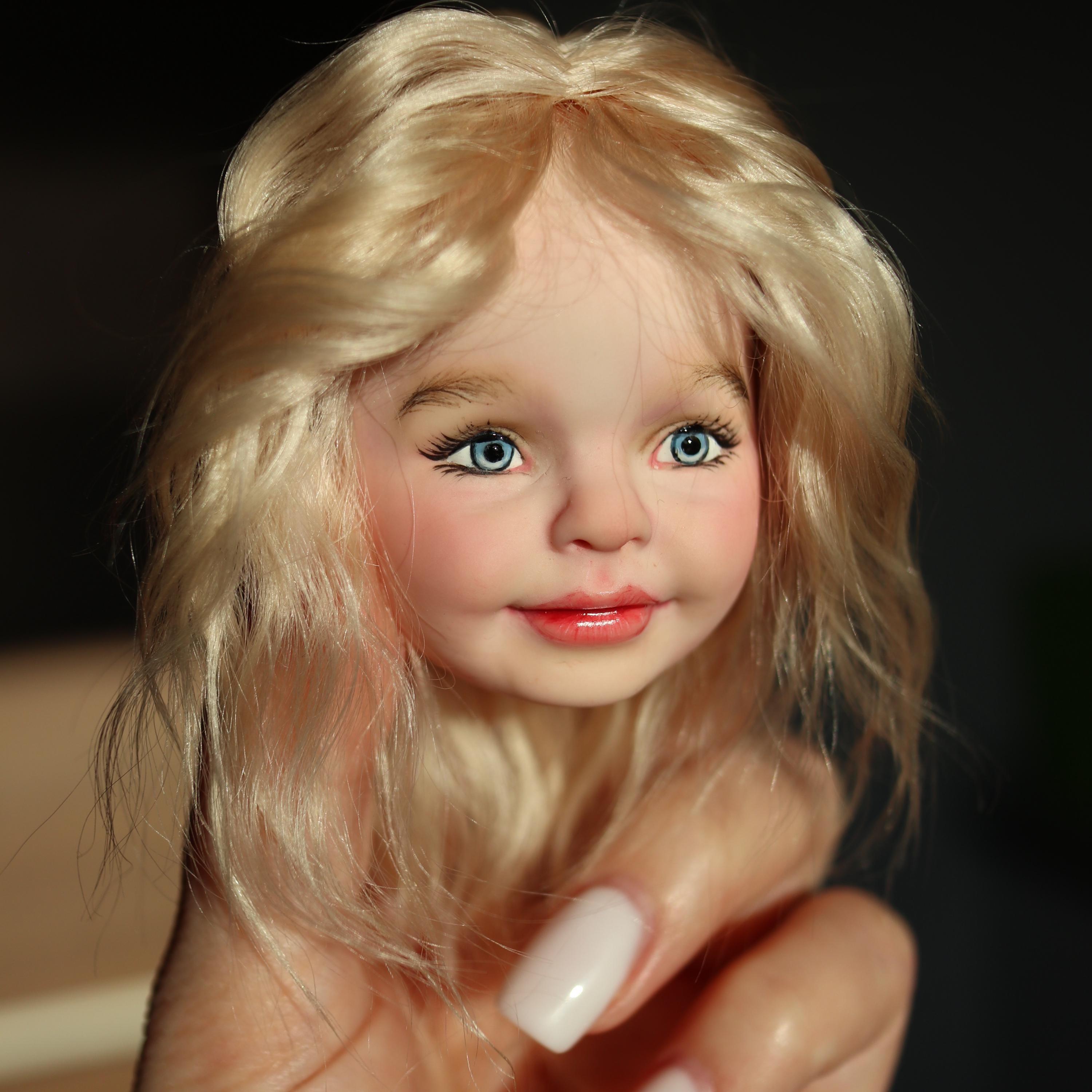 Doll faces. Sculptural parts of the doll's body. Doll face 6 cm