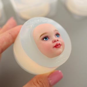 Premium Clear Platinum Silicone Doll Face Mold with Master Cast (5.5x2.7 cm) – BJD Art Doll Making Supplies – Luxury Edition