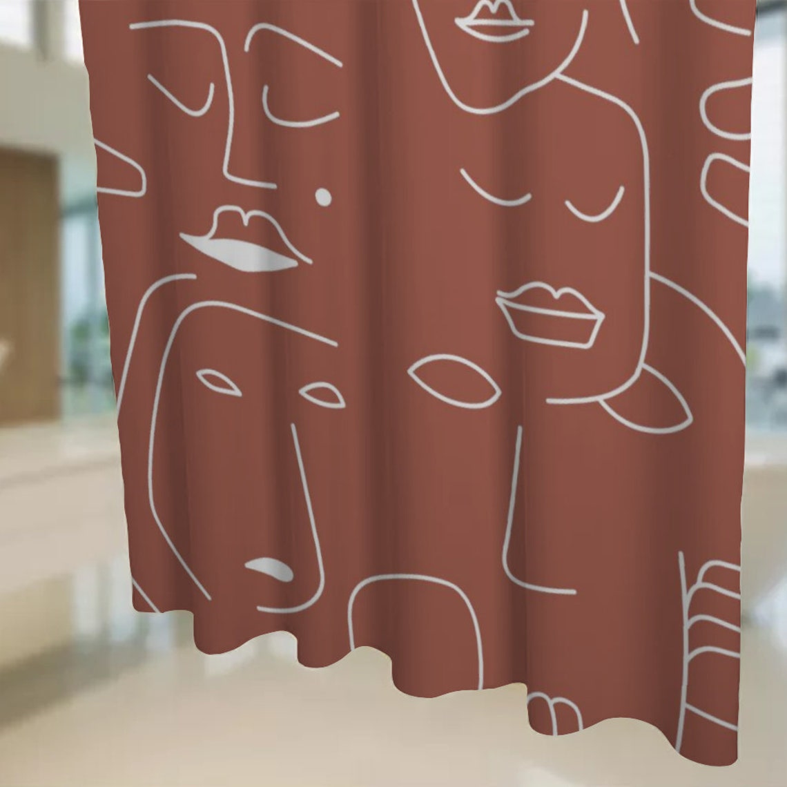 Pink Shower Curtains Fabric Shower Curtain Hookless Shower Etsy