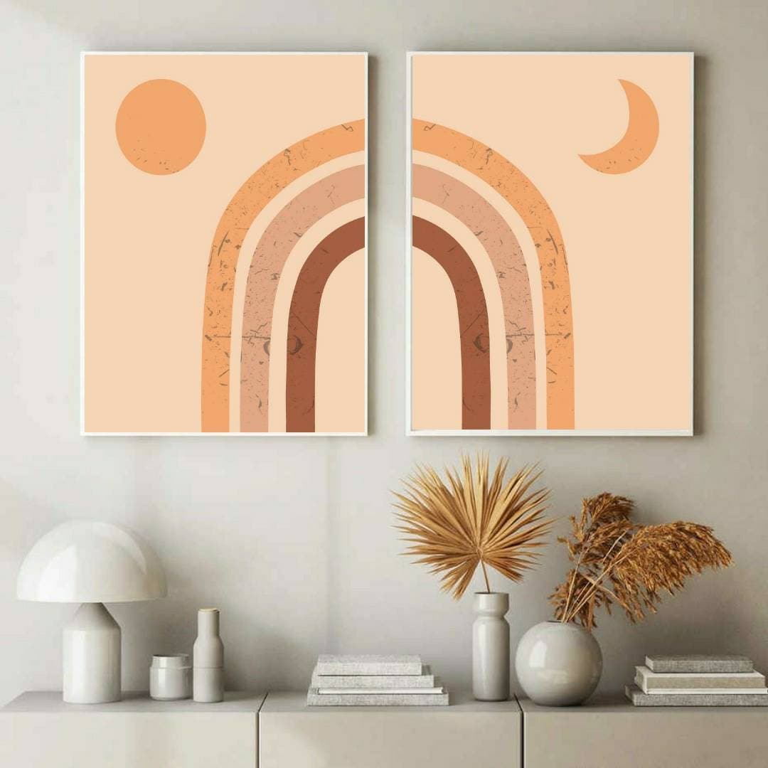 Wall Art Set of 2 Rainbow Wall Art Rainbow Artwork Nursery Etsy