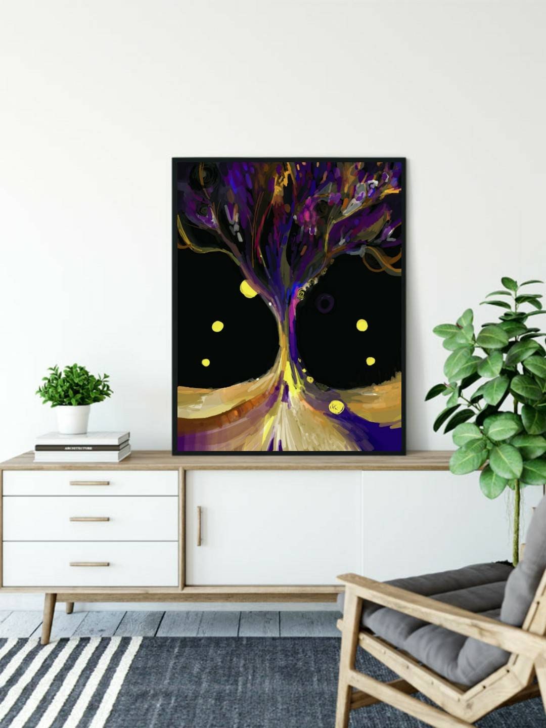 Tree of Life Wall Art Fantasy Painting Cool Posters Unusual | Etsy