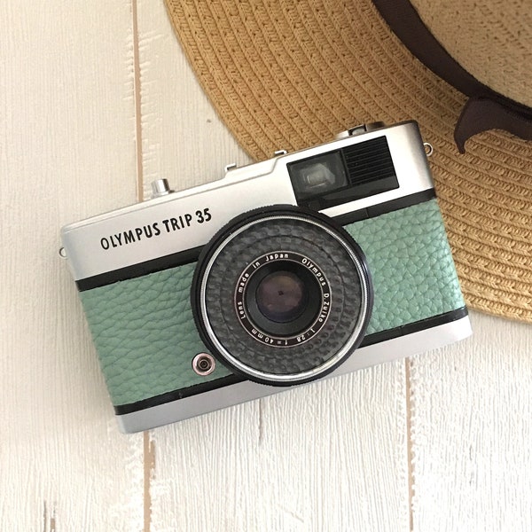 Olympus Trip 35 Vintage 35mm Film Camera |  Water Green |  Fully Refurbished and Tested | Lens Cap & Hand Strap