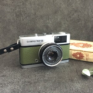 Olympus Trip 35 Vintage 35mm Film Camera | Matcha Green  |  Fully Refurbished and Tested | Lens Cap & Hand Strap