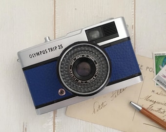 Olympus Trip 35 Vintage 35mm Camera in Watergroen – Gereviseerd en Getest met Lensdop, Polsriem en 1 Jaar Garantie