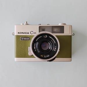 KONICA C35 Vintage 35mm Film Camera | Matcha Green | Refurbished & Tested | Kodak Film Included | 1-Yr Warranty + Hand Strap