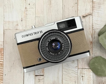 Olympus Trip 35 35mm Film Camera - Custom Navy Leather - Fully
