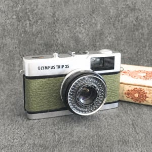 Olympus Trip 35 Vintage 35mm Film Camera | Matcha Green Leather | Fully Refurbished