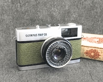 Olympus Trip 35 Vintage 35mm Film Camera | Matcha Green Leather | Fully Refurbished