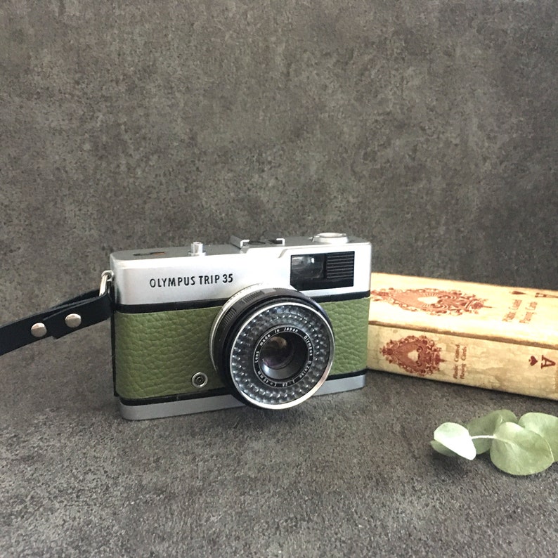 Olympus Trip 35 with Match Green Leather