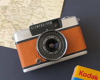 オリンパス PEN EE-2：オレンジレザーハーフフレーム35mmフィルム