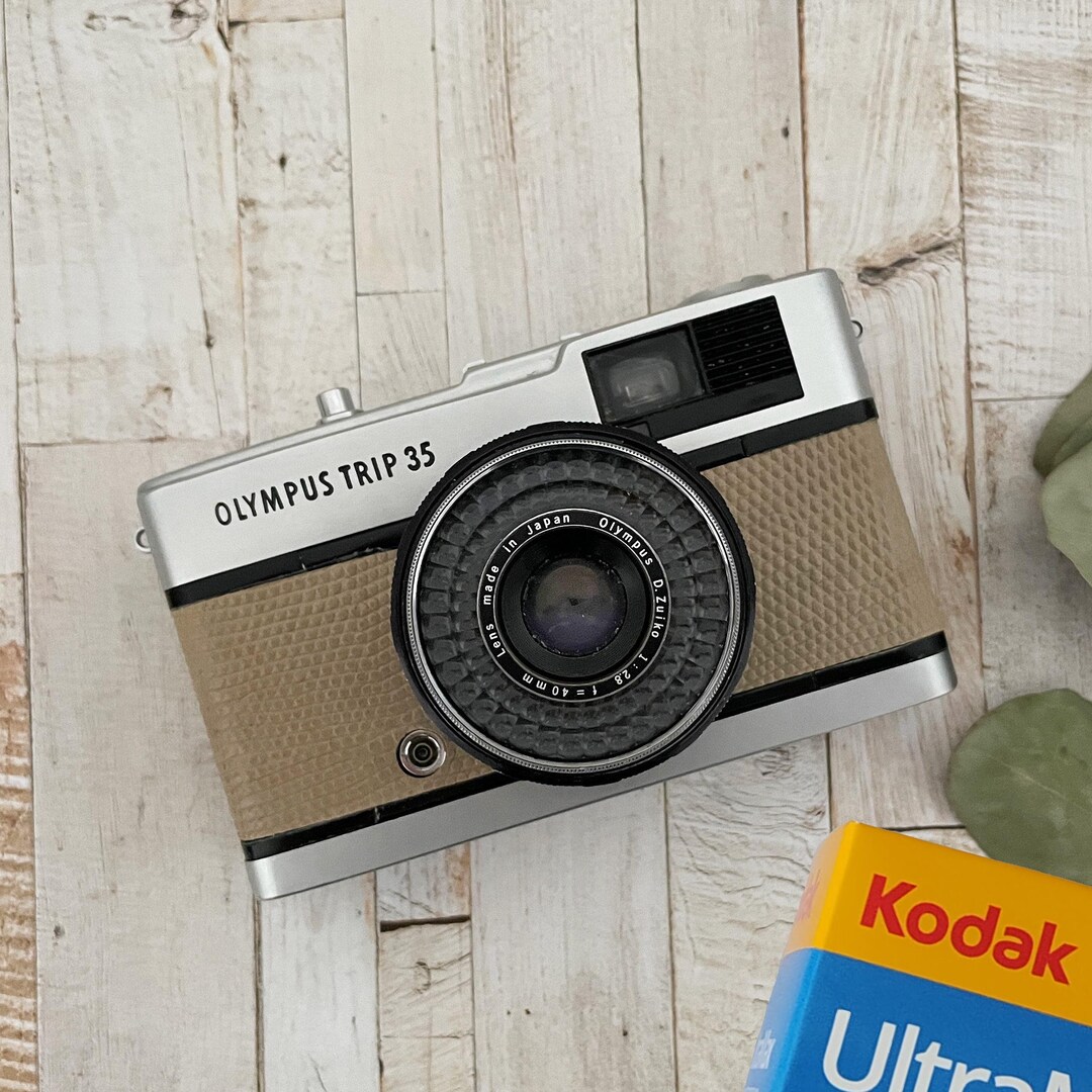 Vintage Olympus Trip 35 Refurbished 35mm Film Camera: Beige
