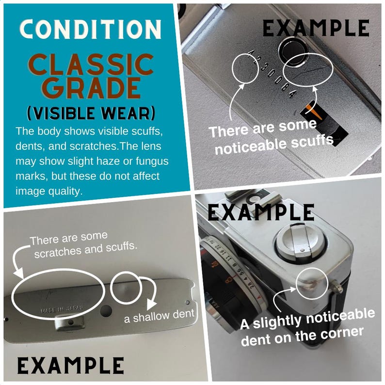 Contrail Film Camera - Classic grade Olympus Trip 35, visible signs of age, fully functional