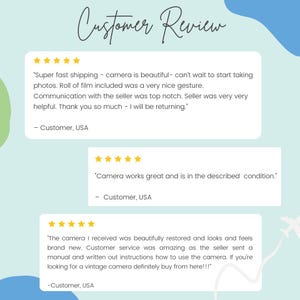 Contrail Film Camera - Customer review highlights for Olympus Trip 35 film camera