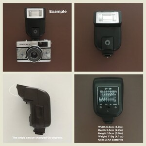 Contrail Film Camera - Sample image of Olympus Trip 35 with flash, shown from multiple angles