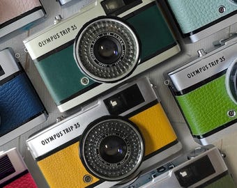Olympus Trip 35 Vintage 35mm Camera in Matchagroen – Gereviseerd en getest met lensdop, polsriem en 1 jaar garantie
