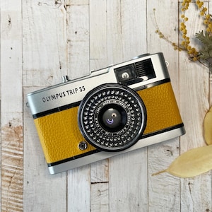 Olympus Trip 35 Film Camera | Vintage 35mm Compact | Fully Refurbished & Tested in Japan | Mustard Yellow | Kodak Film Included