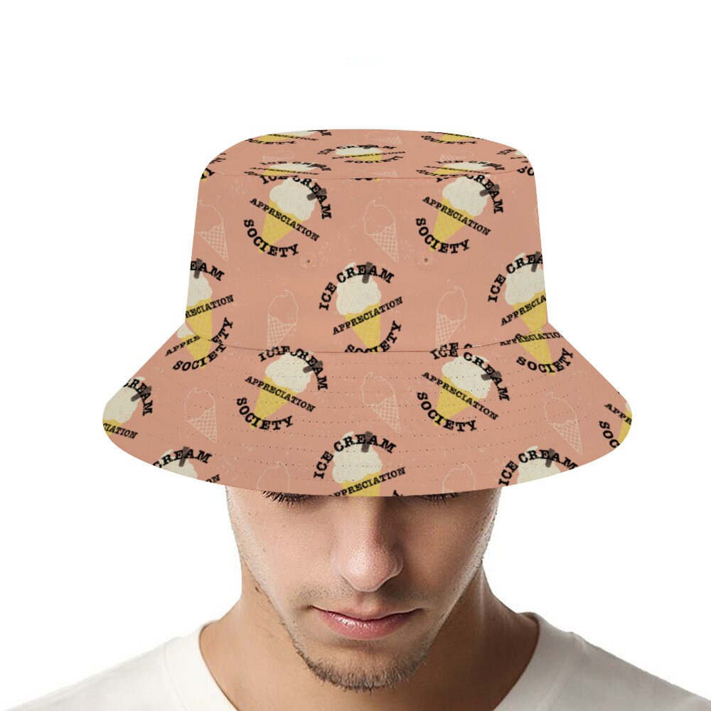 Ice Cream Bucket Hat Fisherman Cap 