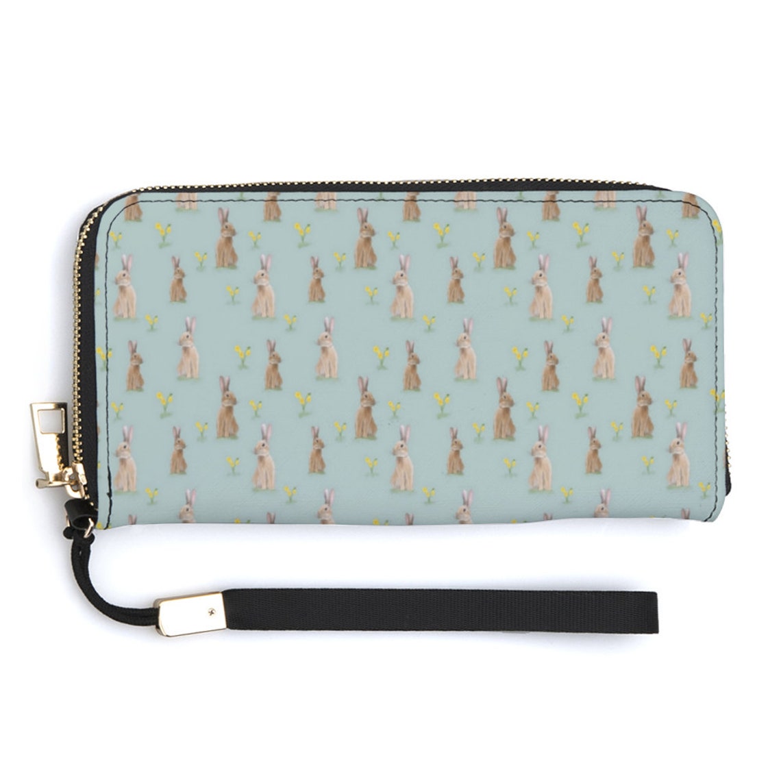 Rabbits Purse Vegan Leather Wallet with Credit Card Holders Etsy