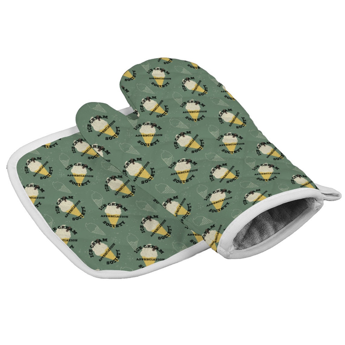 Ice Cream Gloves Combination AntiScald Green Kitchen Etsy